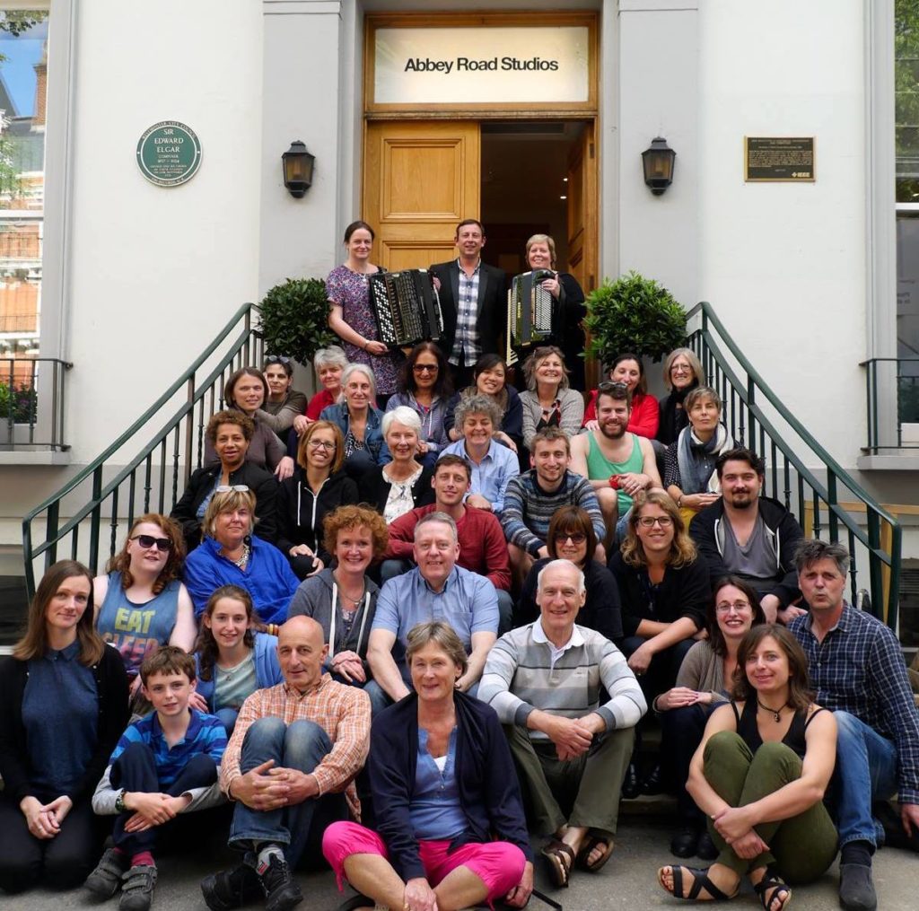 LAO on the steps of Abbey Road Studios